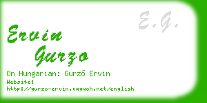 ervin gurzo business card