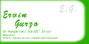 ervin gurzo business card